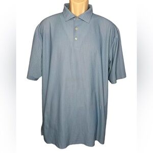 Peter Millar Polo Shirt Mens XL Summer Comfort Blue Striped Stretch